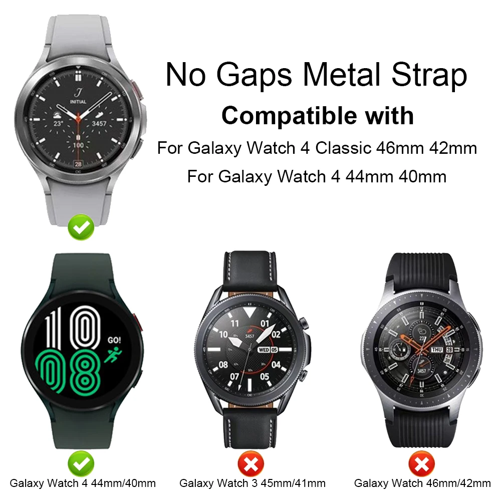 No Gaps Stainless Steel Bracelet For Samsung Galaxy Watch 4 Classic 46mm 42mm/44mm 40mm Smartwatch Metal Strap Band Watchband