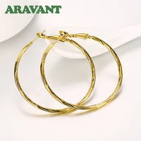 24k gold 50mm hoop earrings for women fashion jewelry