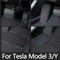 For Tesla Model 3 Car Waterproof Non-slip Floor Mat TPE XPE Modified Car Accessories 3Pcs/Set Fully Surrounded Special Foot Pad