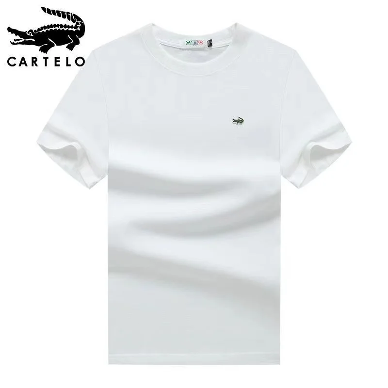 

CARTELO 2022 Summer New 100% Cotton T Shirt Men Causal O-neck Breathable Embroidered T-shirt Male High Quality Classical Tops