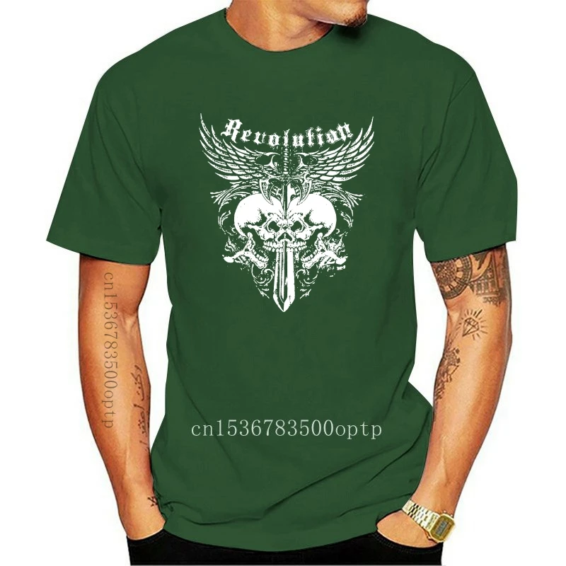 

2020 Summer Fashion Hot Biker Goth Gothic Revolution Skulls Wings Mens Womens T Shirts Sm 3XL Tee Shirt