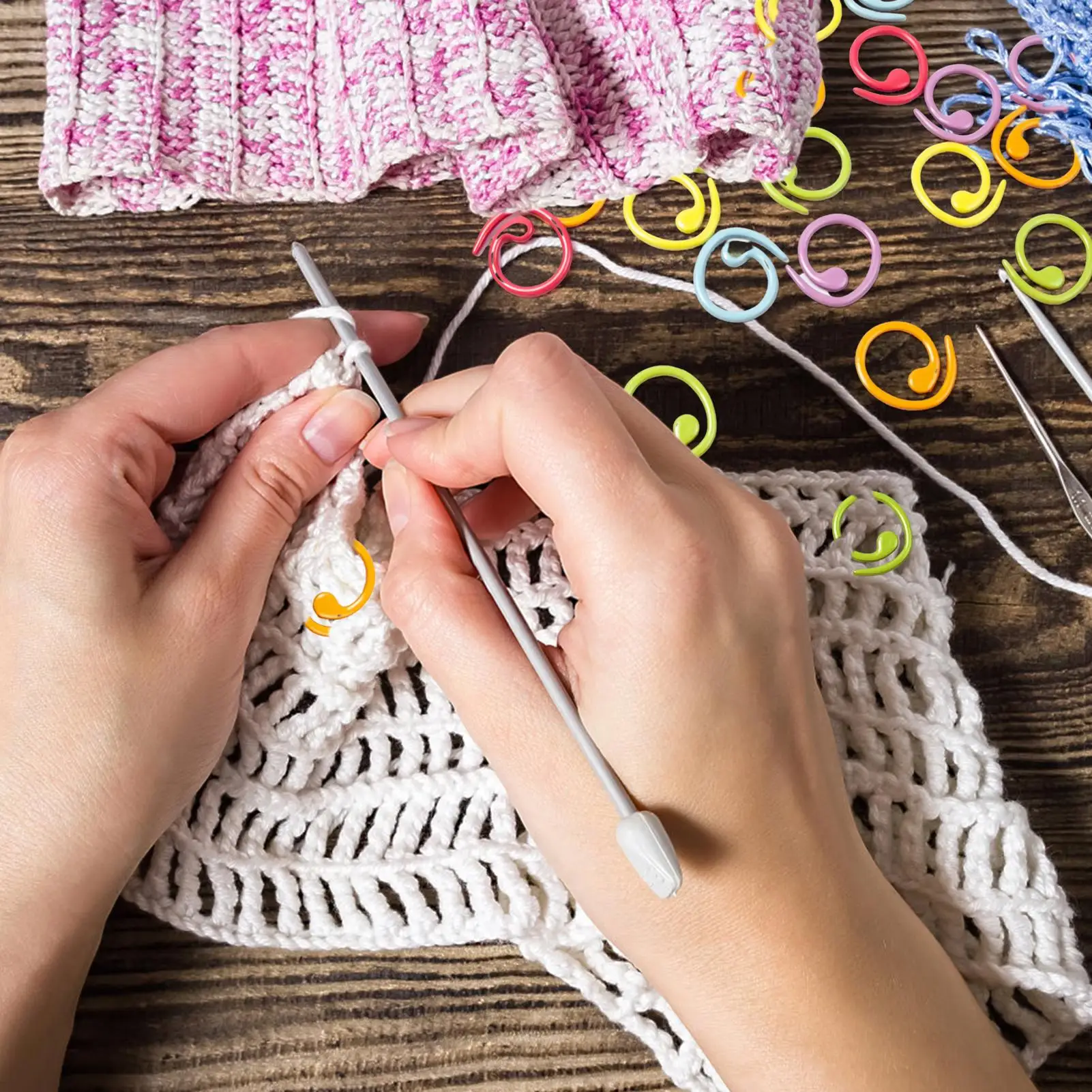 

Яркие маркеры для стежков | 30 шт. маркеров для вязания крючком | Металлические спицы для стежков