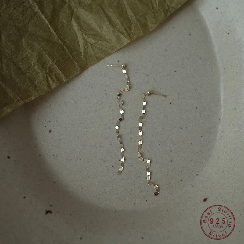 

Женские легкие серьги-кисточки из серебра 925 пробы с блестящим покрытием