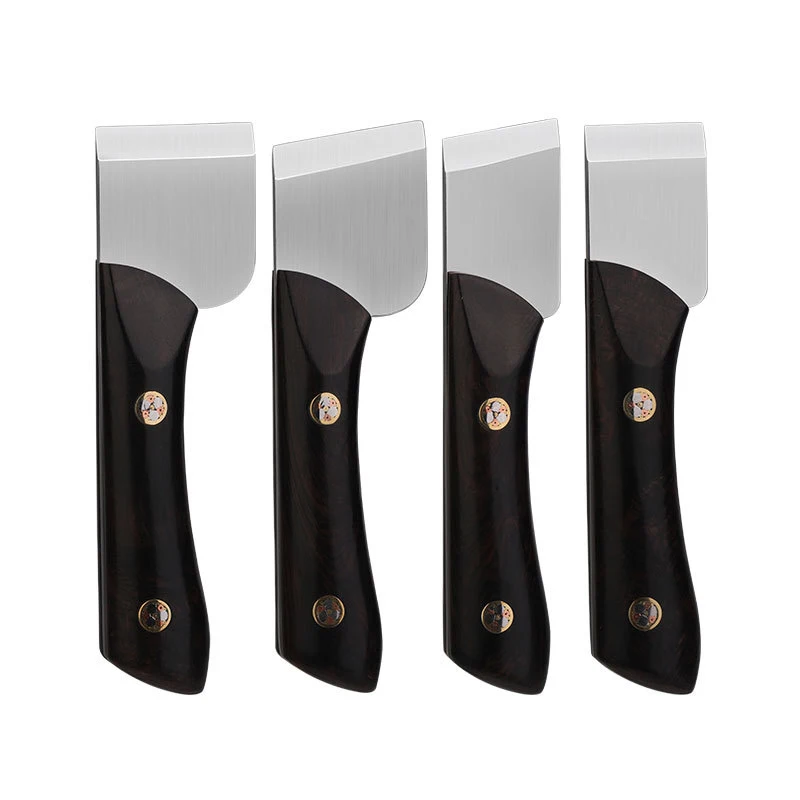 

Profession Leather Cutter Knife Stainless Steel Blade Sandalwood Handle Skiving Knife for Leathercraft Cutting Tool