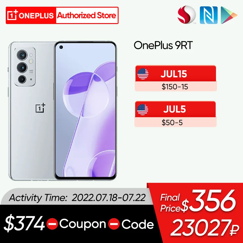 OnePlus 9RT 5G Smartphone Global Rom Snapdagon 888 6.62 120 Hz E4 AMOLED Octa-Core 50MP Camera 65 Warp Charging 4500mAh NFC