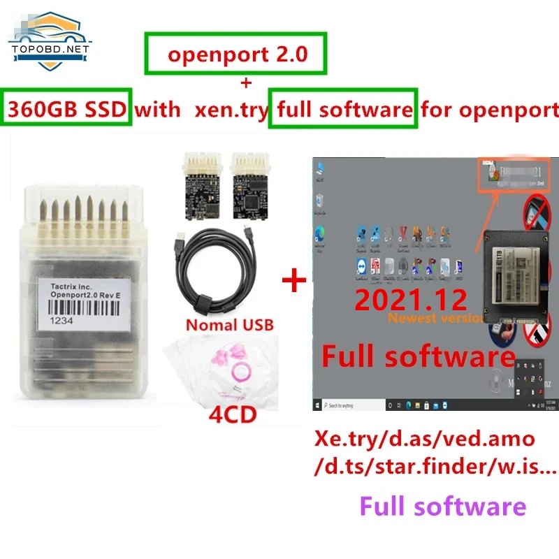 2021 Tactrix инструмент для настройки чипа ECU с открытым портом 2 0 USB Flash obd2с 360 ГБ SSD