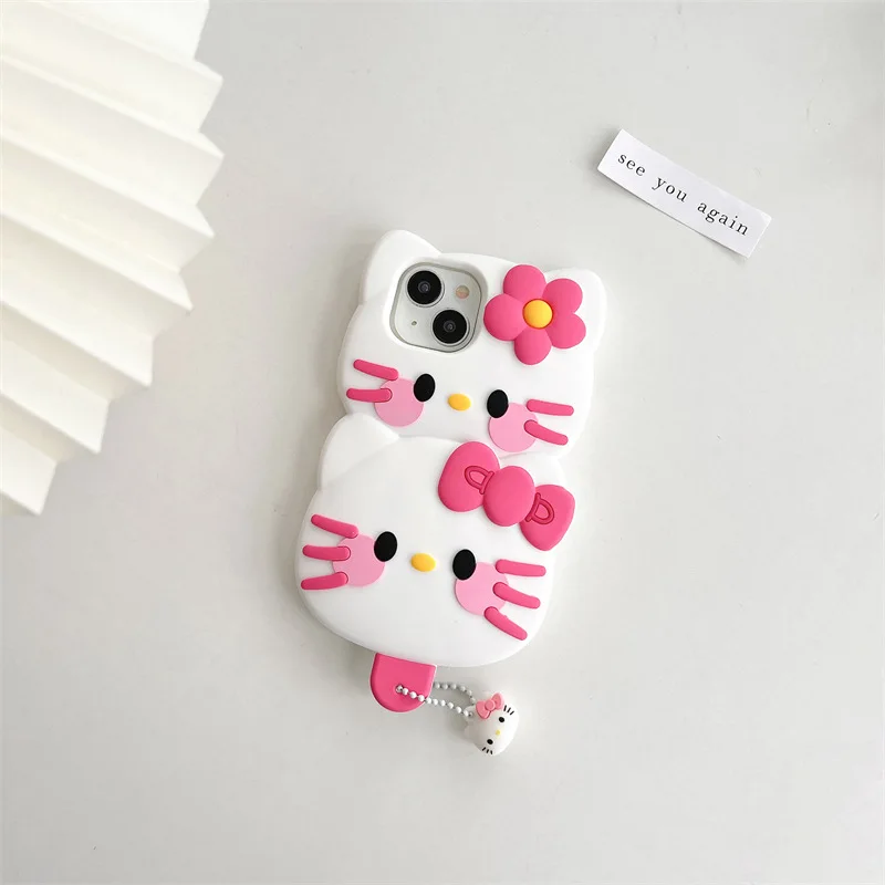 3D мультяшный чехол Hello Kitty в форме фруктового льда для iPhone 15 Pro Max 14 13 12 11 Аниме Kawaii