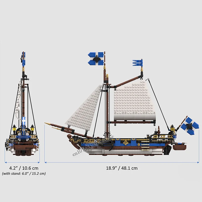 Новинка 1185 шт. средневековая серия пират MOC модульные императорские корабли