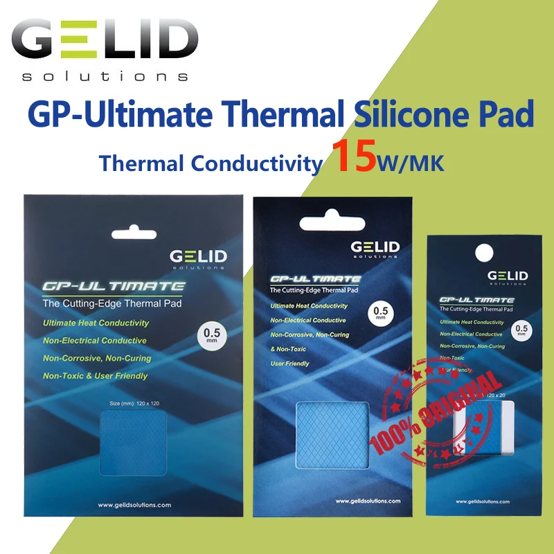 GELID GP-Ultimate 15W/MK Thermal Pad CPU/GPU Graphics Motherboard Silicone Grease Pad Heat Dissipation Silicone Pad Multi-Size