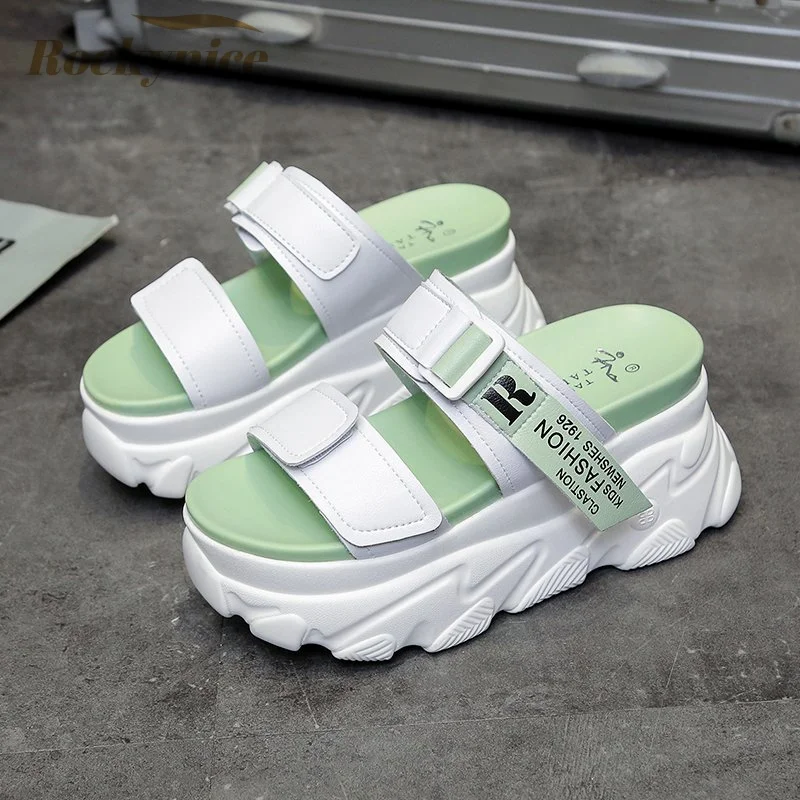 

Сандалии женские на танкетке с открытым носком, босоножки на танкетке с пряжкой, повседневные Нескользящие, Уличная обувь на платформе, пля...