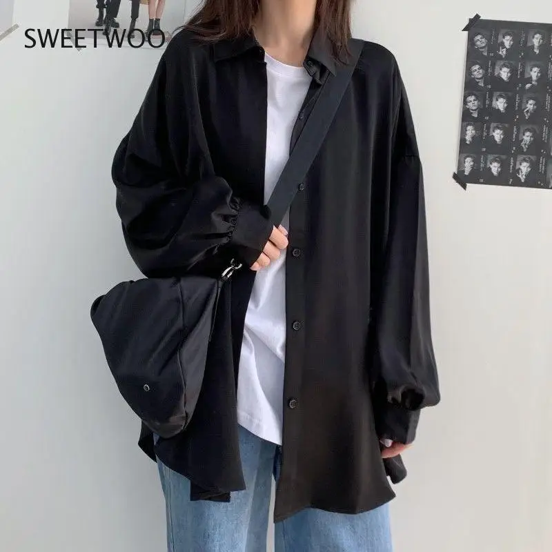 Женская блузка оверсайз с рукавами-фонариками элегантная белая туника средней