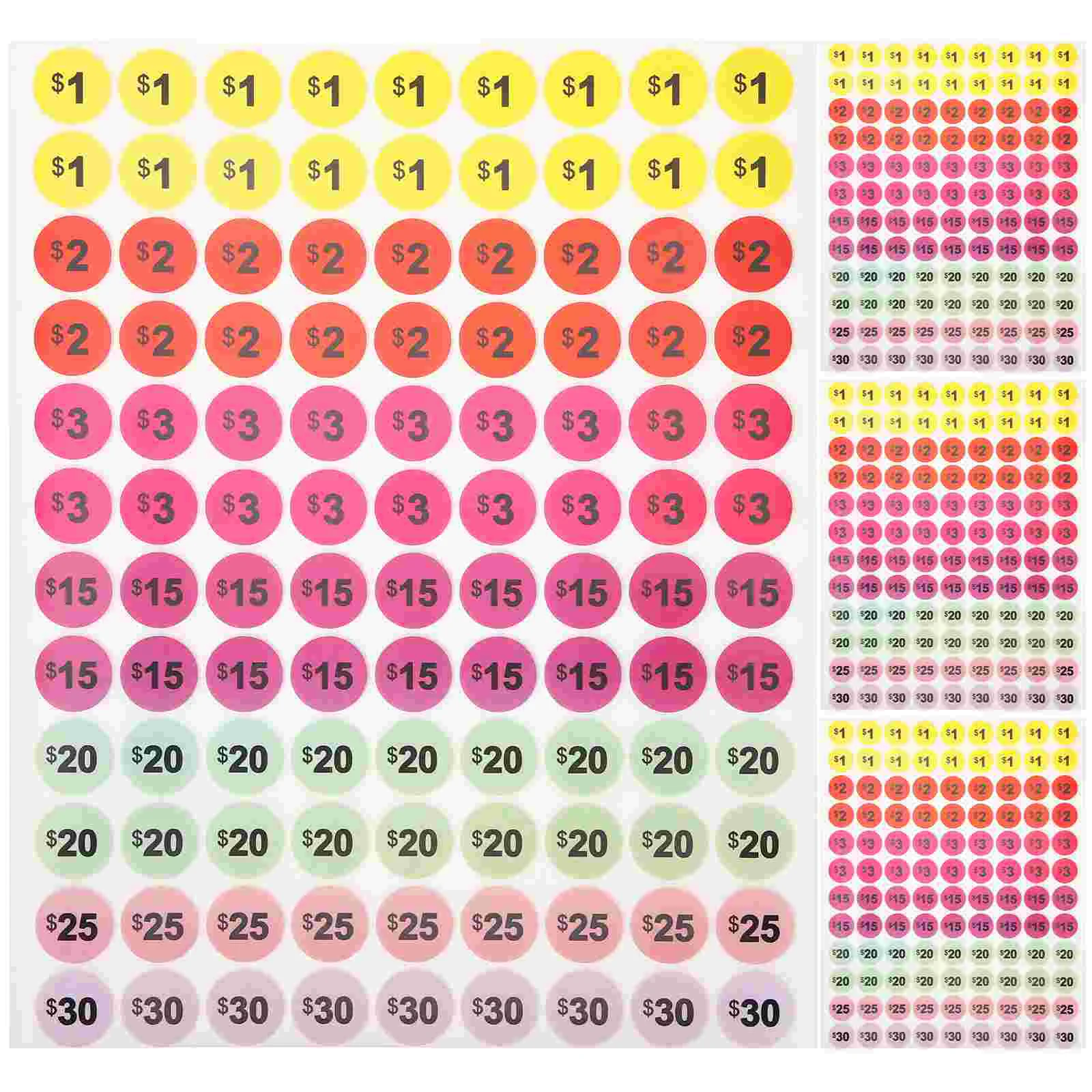 

30 Sheets Pricing Label Stickers Flea Market Price Toddlers Number Garage Paper Yard Small Business