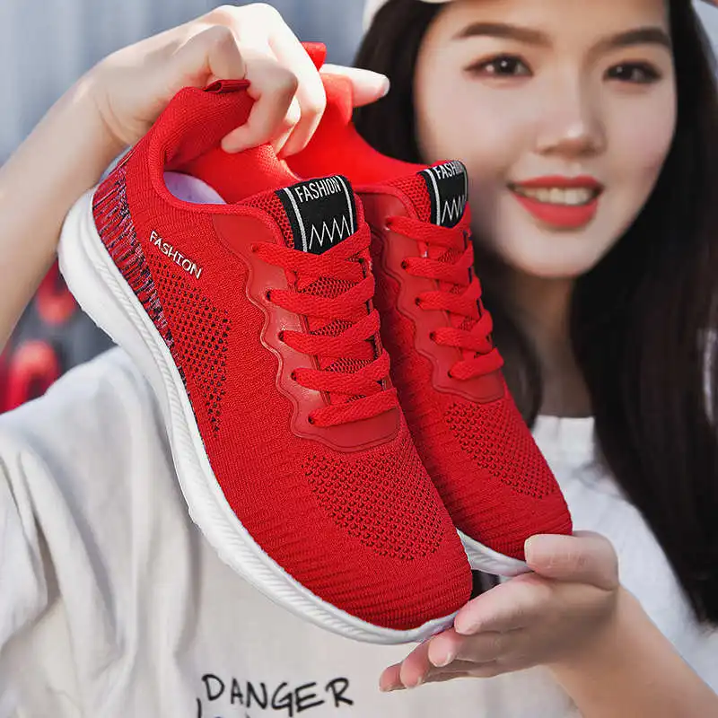 

Rubber Soles Women's Sports Shoes Brands Lace-Up Summer Woman Sneakers Sneakers Sport Woman Running Running Shoes Ladies Tennis
