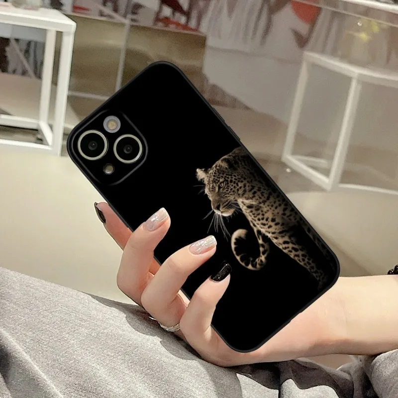 cool leopard Animal Phone Case FOR IPhone 14 13 11 12 Pro 8 7 Plus X 13 Pro MAX XR XS MINI Black Covers