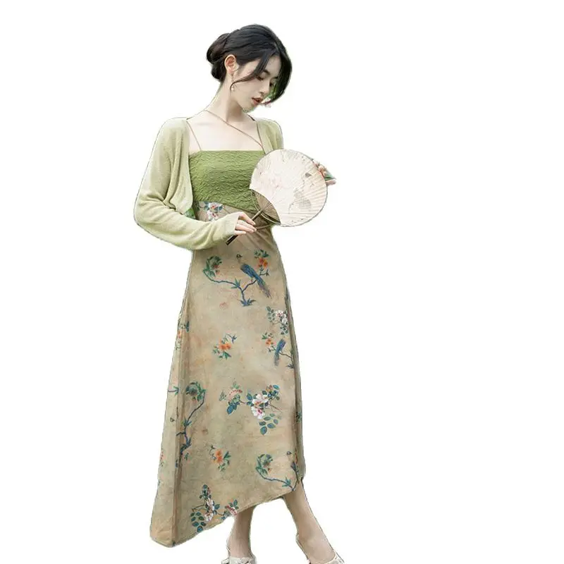 

Женское платье в китайском стиле ретро, свободное платье в стиле ретро, весна-лето 2022