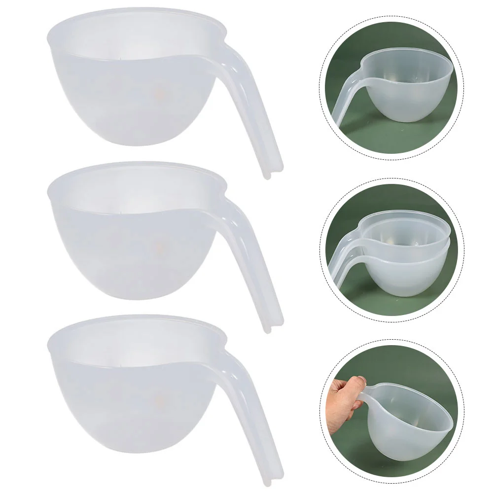 

3Pcs Home Mixing Bowls Stackable Storage Bowls Cream Mixing Containers with Handle