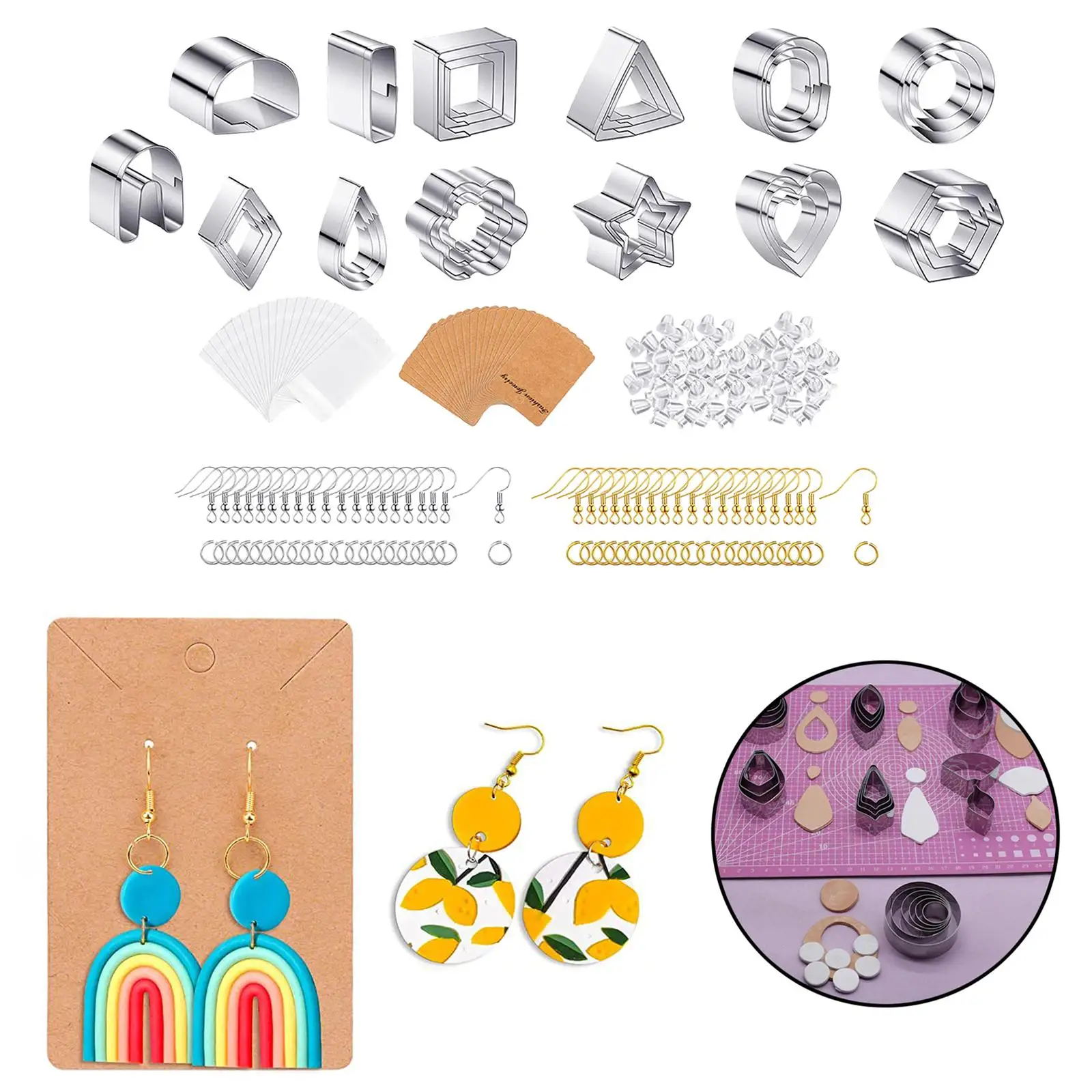 Polymer Clay Cutters Clay Earring Cutters for Fondant Cake Biscuit Pastry