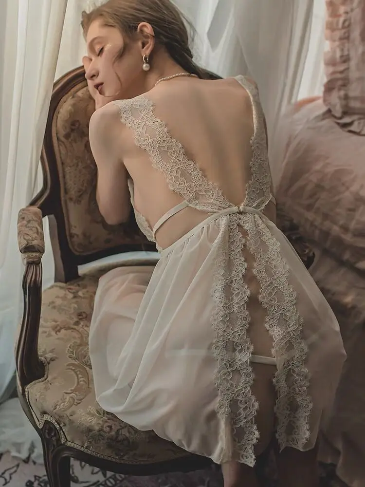 

Сексуальная женская красная свадебная одежда для невесты и подружки невесты, женская одежда для сна с разрезом и кружевной отделкой, Повсед...