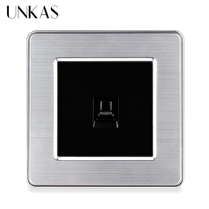 Фото USB-порт UNKAS с евророзеткой, разъем USB Type-C + ТВ, телефонный порт RJ11, разъем для интернет-компьютера RJ45, 146 мм * 86 мм, панельная розетка из нержавеющ... №4