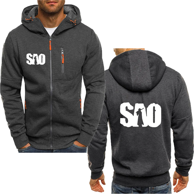 

Мужские толстовки с капюшоном, свитшот на молнии, мужской спортивный костюм с художественным принтом «Сан-меч» и онлайн-логотипом, мужская ...