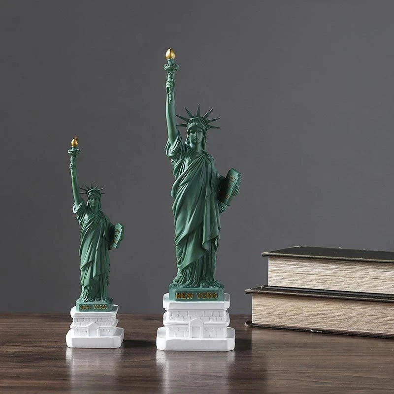 

2023 New Creative Home Decoration Handicraft Model Ornaments Living Room Office Statue of Liberty Wine Cabinet Resin Figurines