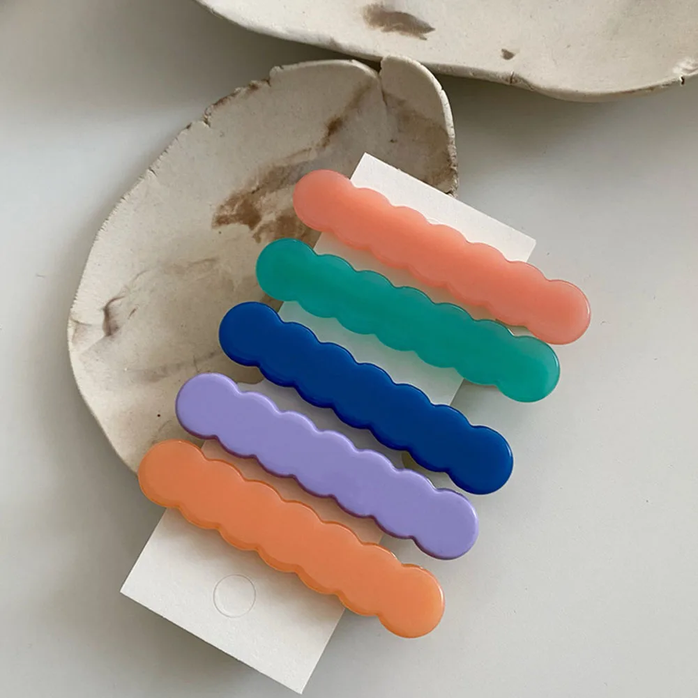 

1Pcs Children Cute Colors Wavy Ornament Hair Clips Girls Sweet Barrettes Acrylic Hairpins Kid Hair Accessories