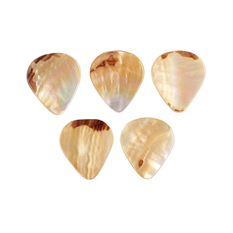 

5pcs/lot Yellow Abalone Seashell Medium Celluloid Guitar Picks Plectrums for Acoustic Electric Guitar Bass Accessories