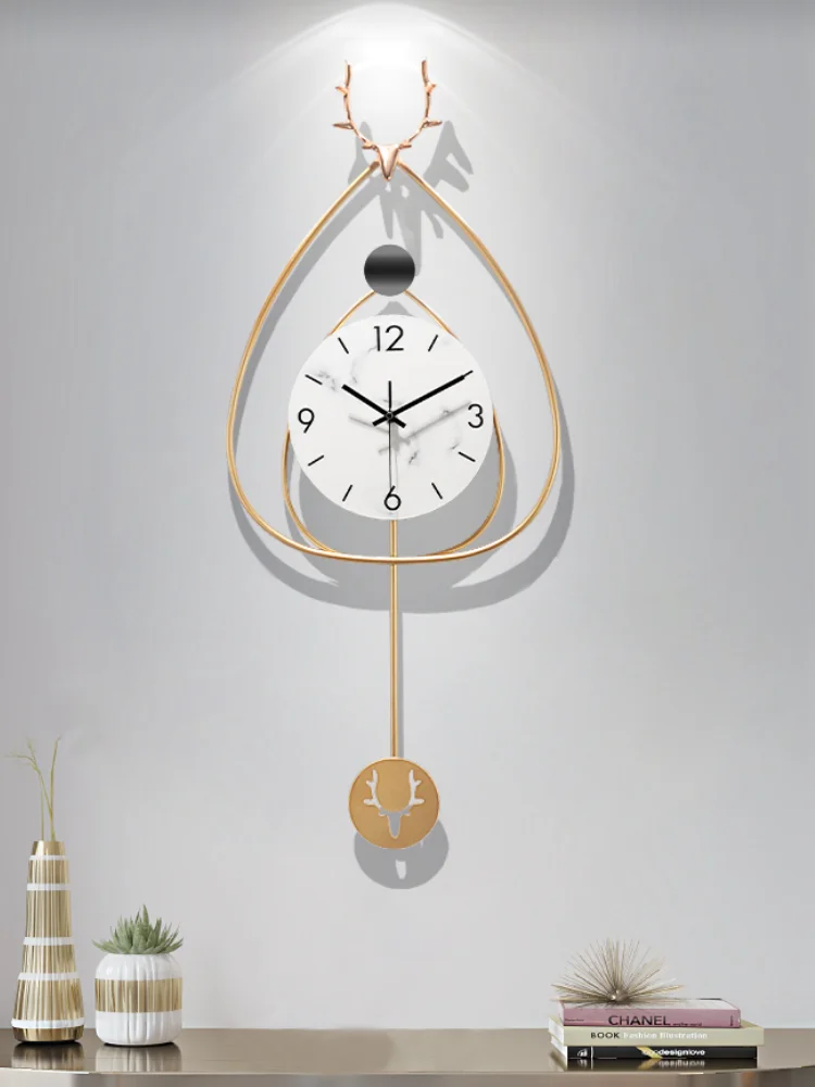 

Luxury Nordic Living Room Wall Clock Modern Silent Metal Wall Clock Modern Home Decor 50
