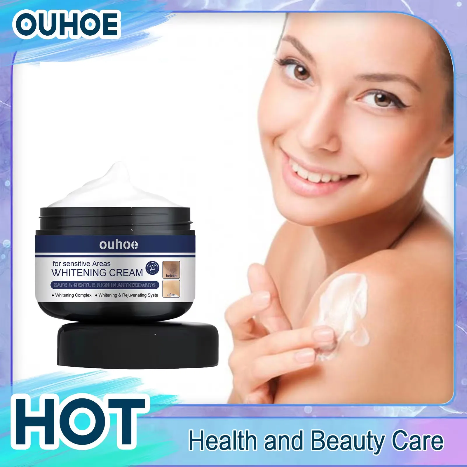 Отбеливающий крем для чувствительной зоны осветляющий тон кожи меланин все тело