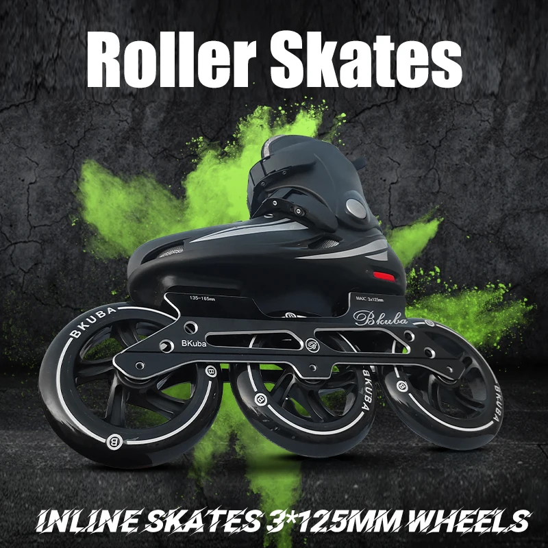 Inline Roller Skates 125mm Shoes With Wheels Professional Aldult Speed 3 Wheel for Skating Sneakers 35-46 Skate Roll