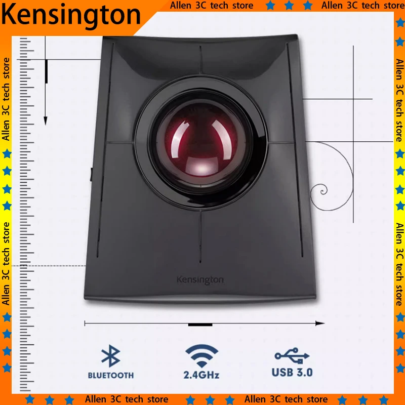 Беспроводная мышь-трекбол Kensington SlimBlad Pro трехрежимная Bluetooth перезаряжаемая для