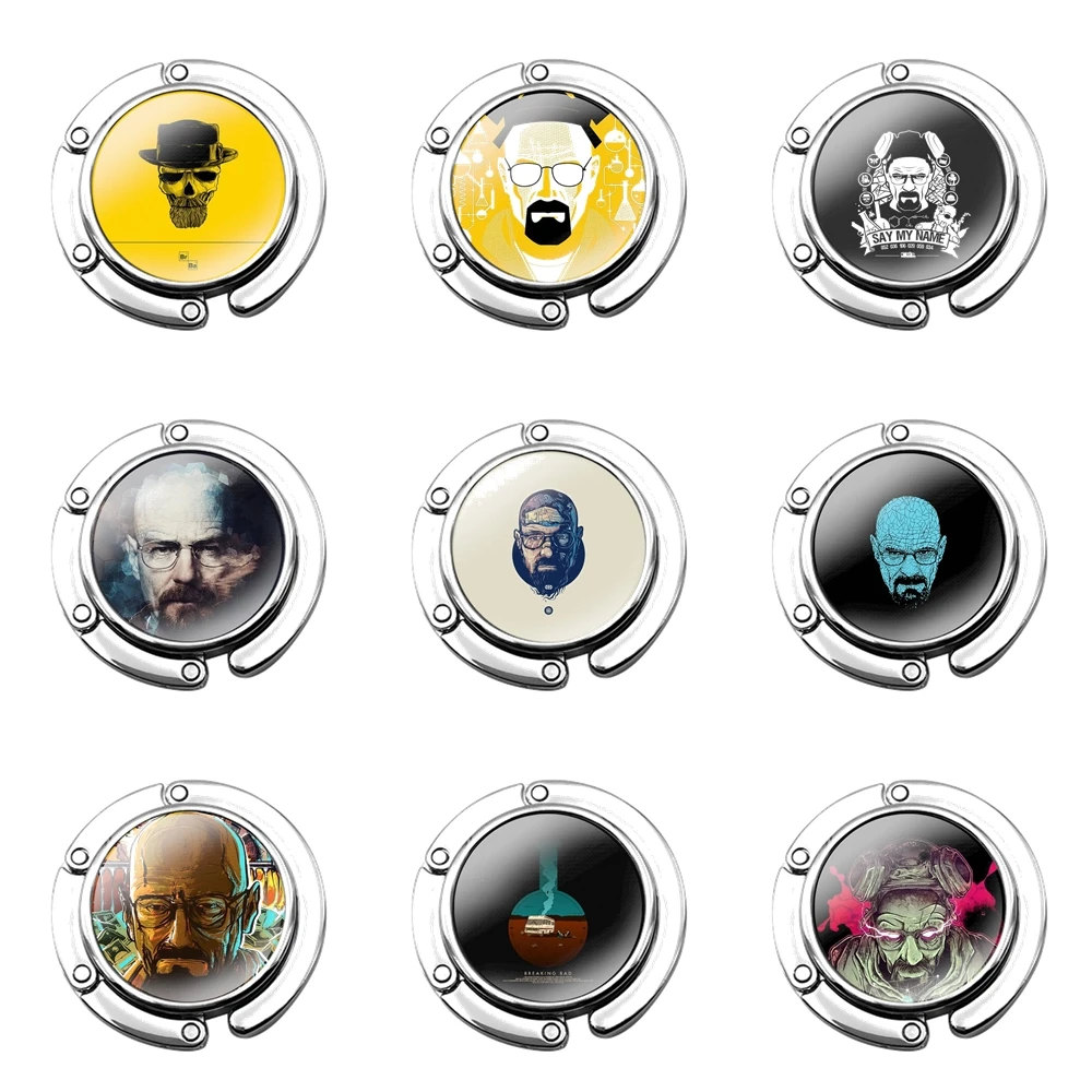 

Foldable Purse Hook for Women's Table Handbag Storage Folding Decor Table Hook Breaking Bad artwork Gift Decor Creative Cartoon