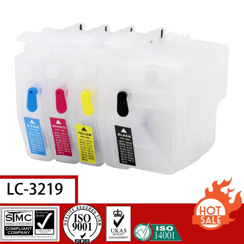 Совместимый пустой многоразовый картридж для Brother LC3219 3219 LC3217 3217 с чипом сброса