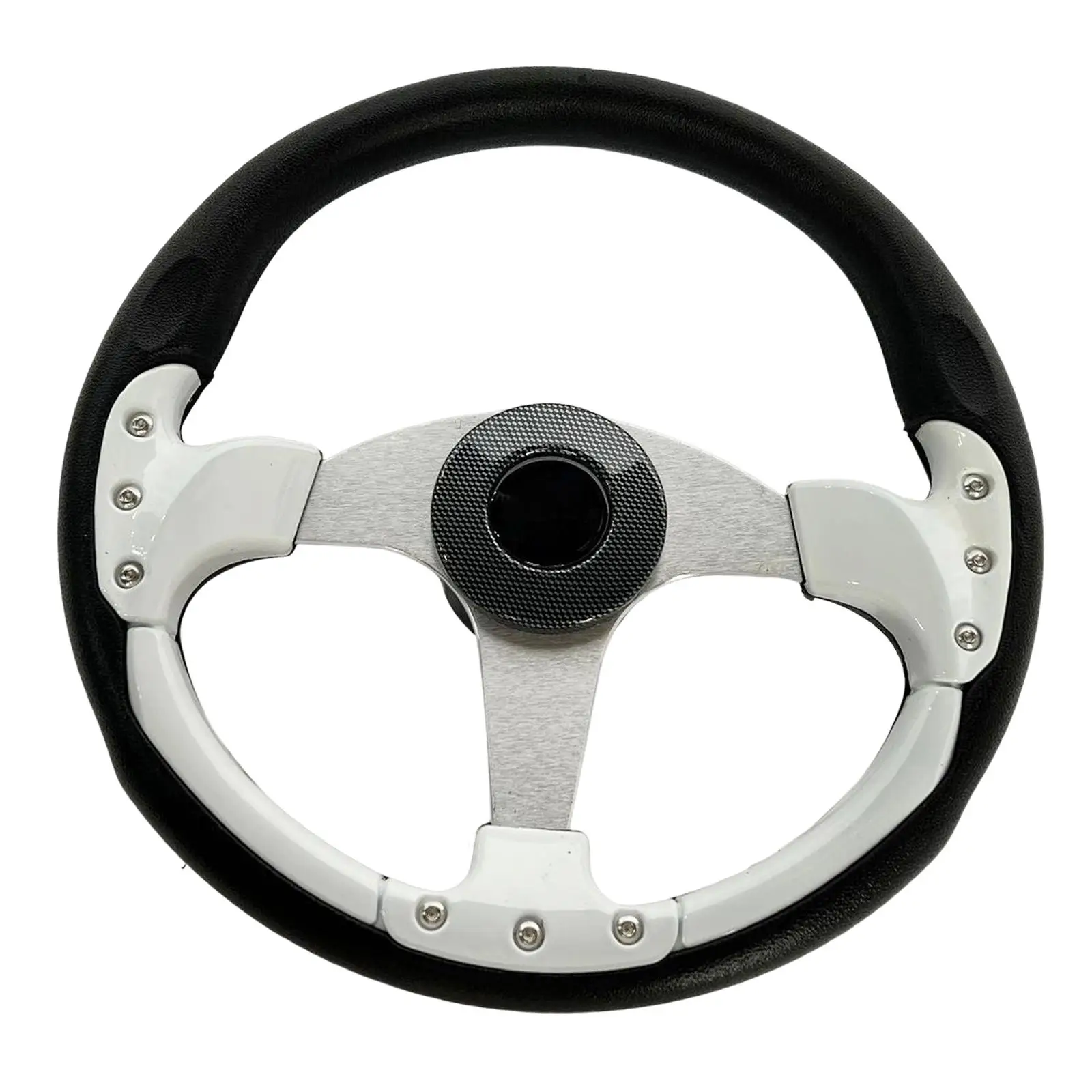 

3 Spoke 350mm Boat Steering Wheel 3/4 inch Axle Marine Steering Wheel Adapter Ergonomic Design AntiSlip for Pontoon Boats