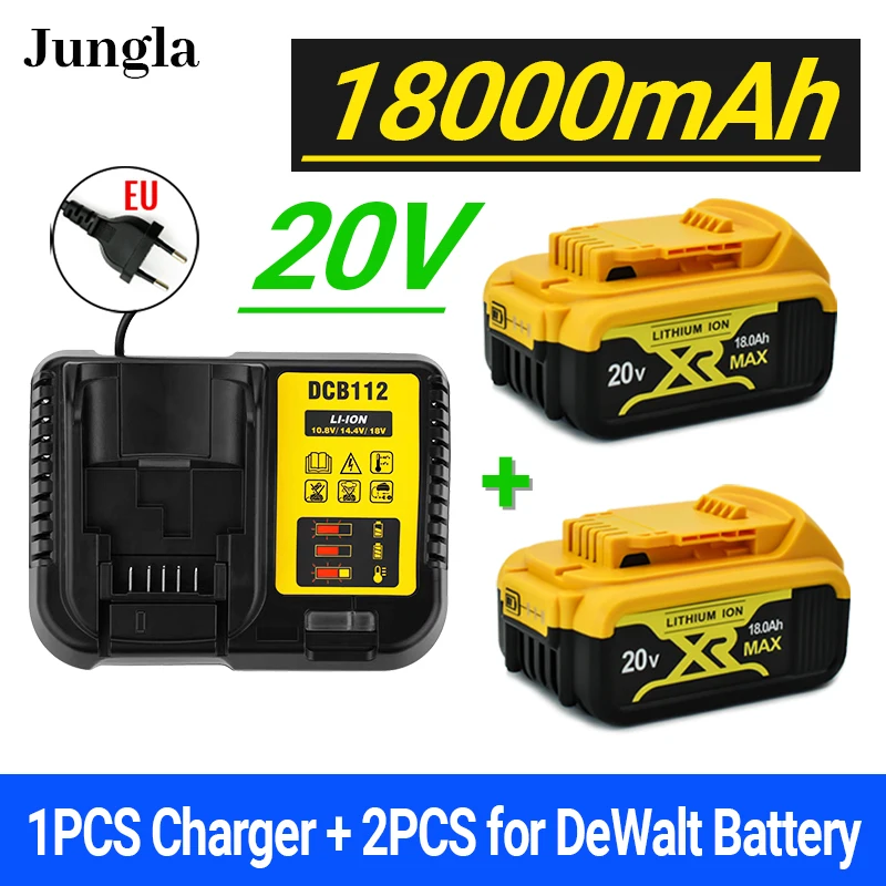 

2022 100% Original For DeWalt 18V 18.0Ah Rechargeable Power Tools Battery with LED Li-ion Replacement DCB205 DCB204-2 20V DCB206