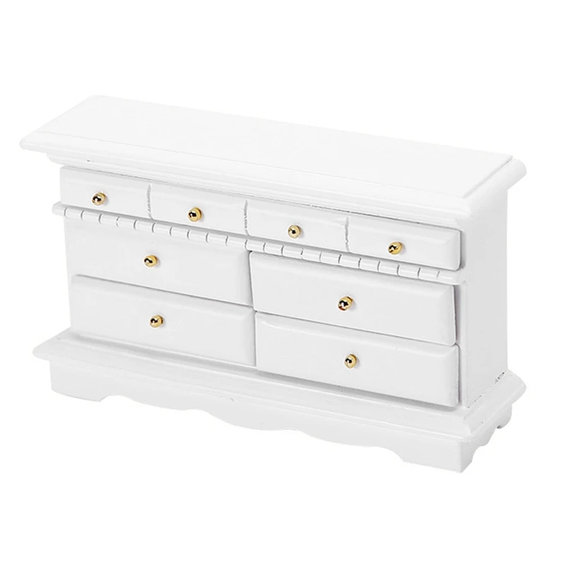 

-1/12 Scale Dollhouse TV Cabinet Miniature Bedside Table For Doll House Decoration Accessories Pretend Play Toys