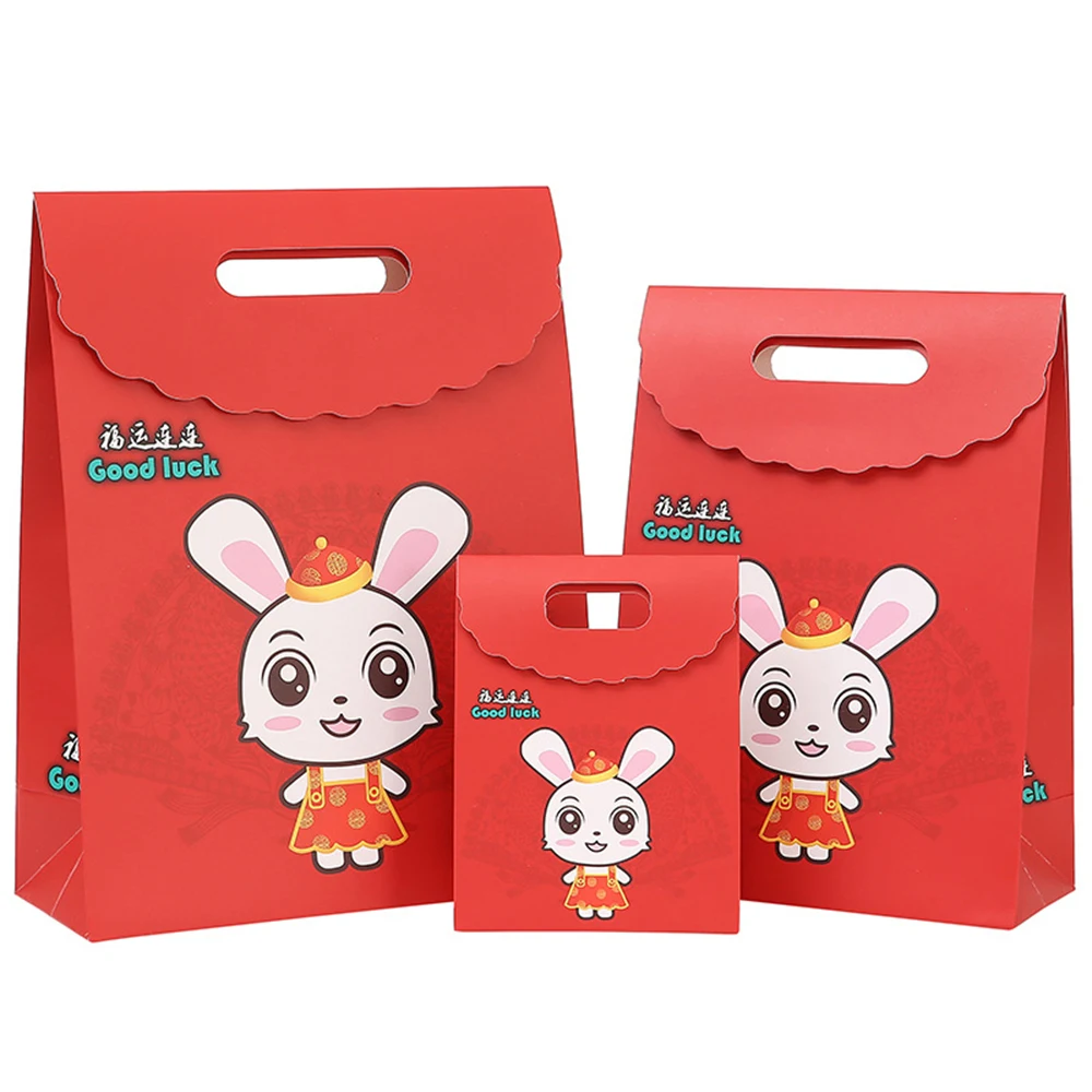 

2023 Chinese New Year Gift Packag Bag Spring Festival Party Candy Nut Supplies Specialty Paper Lunar Year Of The Rabbit Gift Box