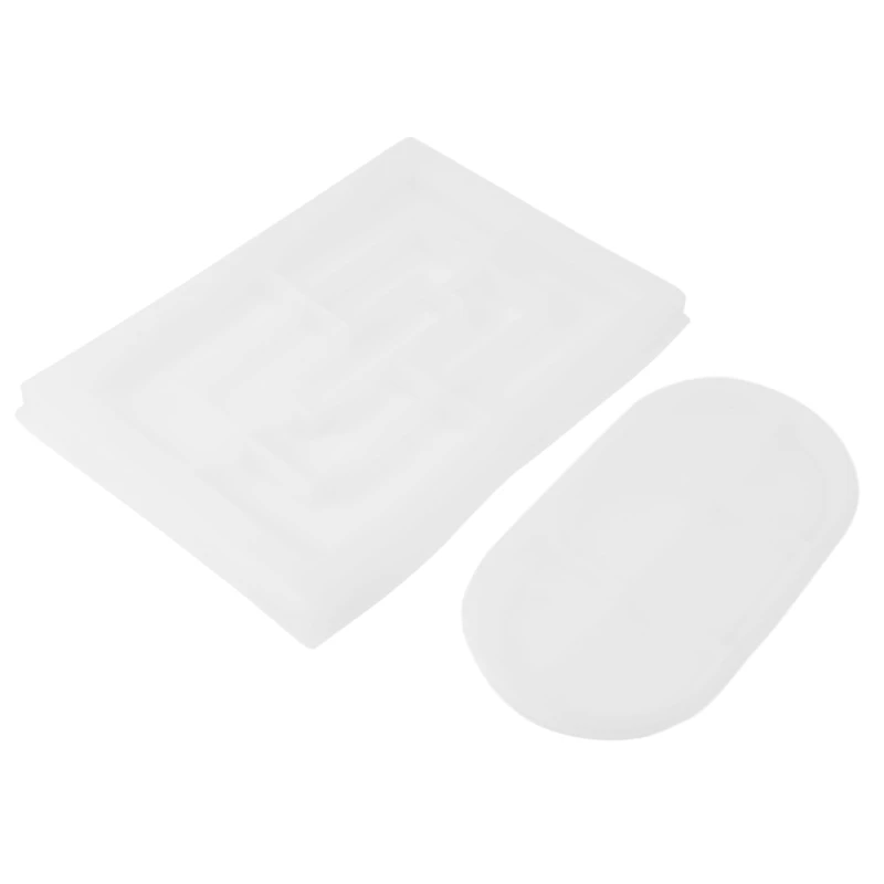 

Promotion! Silicone Tray Resin Mold,Rectangle Rolling Tray Mold Oval Coaster Mold Holder Fruit Snack Plate Tray Mold For Home De