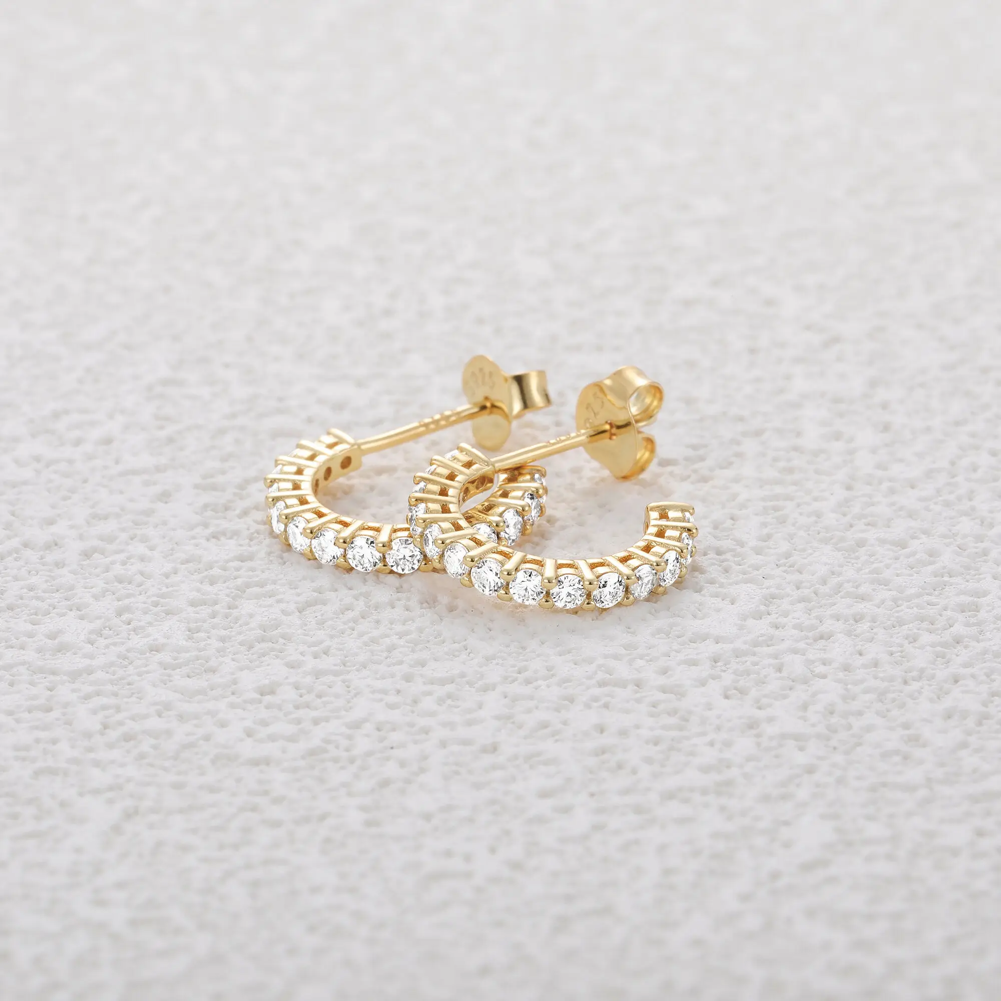 CANNER простые серьги-гвоздики из стерлингового серебра S925 C-образной формы с