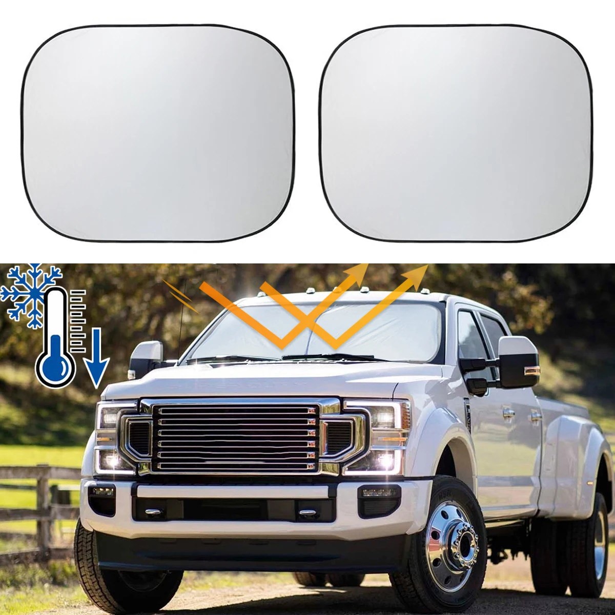 

2Pcs Universal Car Windshield Sun Shade Covers Visors UV Protection Auto Front Window Sunshade Parasol Coche For Mercedes Toyota