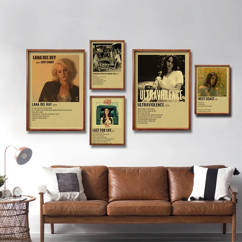 Лиззи Грант Лана Дель Рей плакаты ретро крафт-бумага принты музыкальный альбом