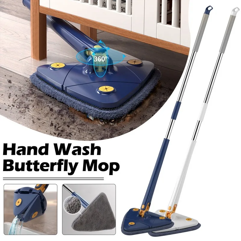 

Spin Mop Squeeze Mop Wet and Dry Use Strong Water Absorption Triangular Head Hanging Handle Home Cleaning Tools