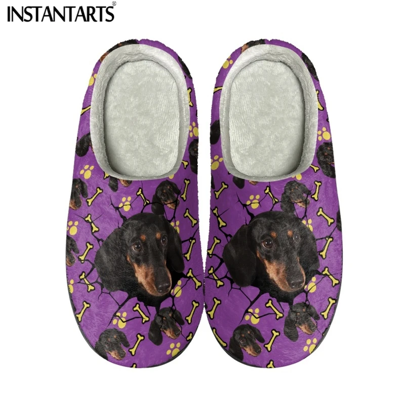 

Женские и мужские домашние тапки INSTANTARTS, хлопковые тапочки с 3D рисунком сосисок, плоская подошва, плюшевые сланцы для спальни