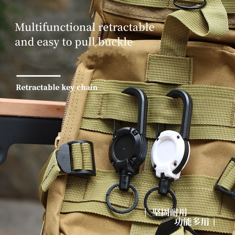 

1Pcs Duty Retractable Pull Badges ID Reel Carabiner Key Chain Key Holder Outdoor Keychain Sporty Retractable Tools