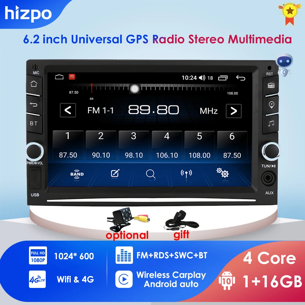 

6.2" wince system GPS navigation Universal Car DVD Player with Radio bluetooth Steering wheel control USB CAM-IN SD DTV RDS AMFM