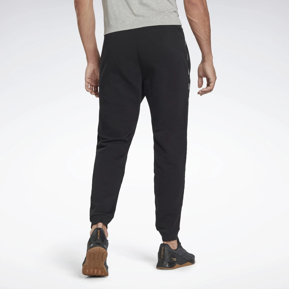 Спортивные брюки мужские Reebok Workout Ready Piping Joggers Pants HA1070 черный |