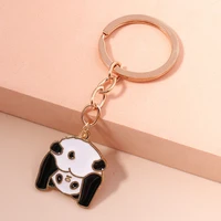cute enamel animal keychain alloy panda key rings souvenir gifts for women men car key handbag pendants diy jewelry accessories