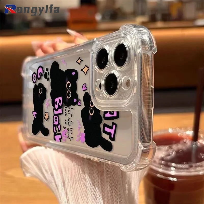 Фото Милый чехол для телефона с черным котом для Vivo T5 T5X T4 T3 Lite Ultra T3X T2 T1 T2X X50 X30 X27 Pro Plus X23 X21, прозрачный мягкий чехол с мультяшным рисунком. №4