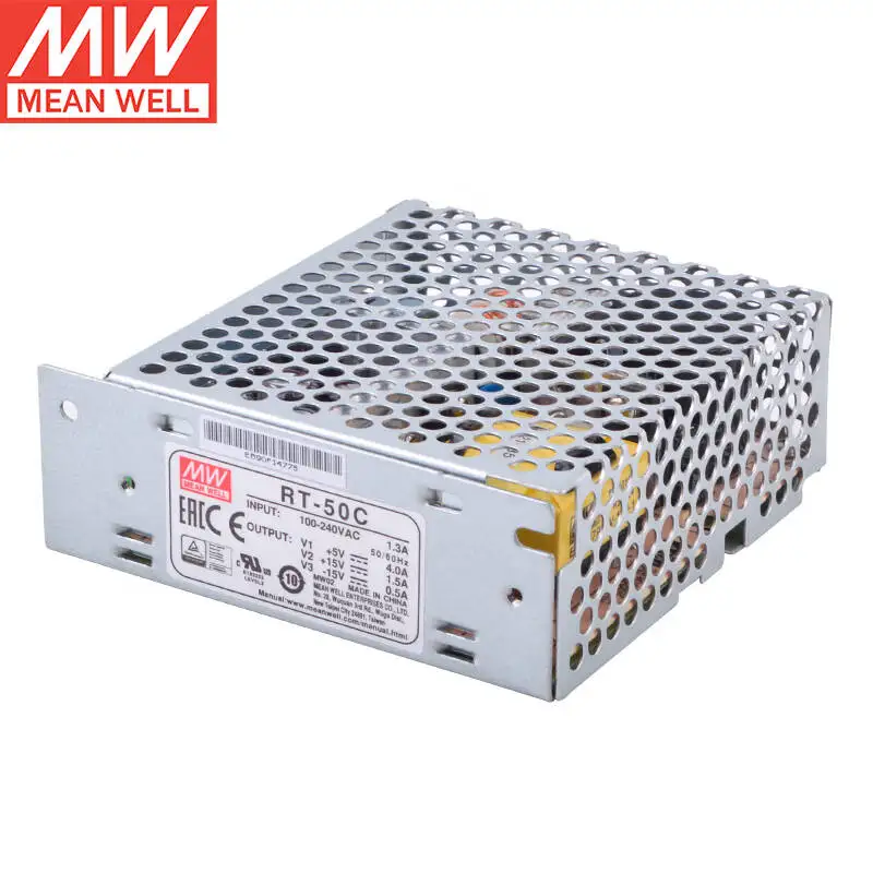 RT-50C O/P +5V4A +15V1.5A-15V0.5A Импульсный источник питания meanwell с тройным выходом Совершенно