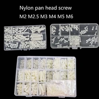 m5 white nylon pan head cross screw round machine screw plastic hex nut assortment kits